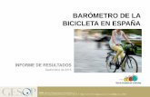 BARÓMETRO DE LA BICICLETA EN ESPAÑA...Barómetro de la Bicicleta en España. Septiembre de 2015 7 15,6 26,9 28,5 20,5 8,5 22,8 31,1 30,0 13,8 2,4 De 12 a 24 De 25 a 39 De 40 a 54