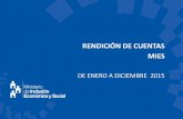 RENDICIÓN DE CUENTAS - Gob...Para fortalecer la estrategia de Inclusión Económica y lograr el empoderamiento de las personas y familias en el 2015 atendimos a : • 2.320 familias