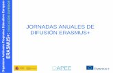 JORNADAS ANUALES DE DIFUSIÓN ERASMUS+ · 2016-04-20 · de estudios/prácticas se codificarán en la MT+ y el importe de la beca se ajustará en consecuencia. Durante el cierre de