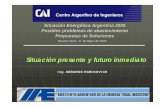 Situación presente y futuro inmediato · 2013-12-11 · Situación presente y futuro inmediato Situación Energética Argentina 2005 Posibles problemas de abastecimiento Propuestas
