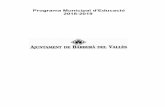 Ajuntament de Barberà del Vallès | - Programa Municipal … · 2018-09-24 · Constitució de la Comissió que impulsarà el procés per a l'elaboració del Pacte Local per la Coeducació