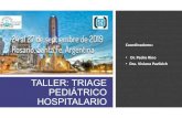 TALLER: TRIAGE PEDIÁTRICO HOSPITALARIO Conarpe... · 2019-11-05 · TALLER: TRIAGE PEDIÁTRICO HOSPITALARIO Coordinadores: • Dr. Pedro Rino • Dra. Viviana Pavlicich. TRIAGE HOSPITALARIO