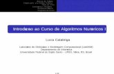 Introdução ao Curso de Algoritmos Numéricos Iluciac/cn/192_Introducao_Algoritmos... · 2019-08-23 · T ecnicas de Solu˘c~ao Etapas para uma Solu˘c~ao Num erica Tipos de Erros