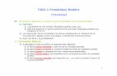 TEMA 3: Probabilidad. Modelos Probabilidadmdhuete/Bioestadistica/Tema3.pdfTema 4: Probabilidad Ejemplo (Continuación) 0, 3714 0, 3941 0,1464 ( ) ( 20 ) ( 20 / ) = = ∩ = P B P M