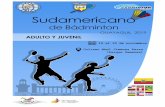 Campeonato Sudamericano Adulto · y Juvenil de Bádminton Guayaquil 2019 La Confederación Sudamericana de Bádminton junto a la ... torneo ida y vuelta todos los días que dure el