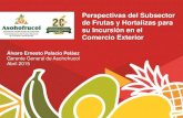 Perspectivas del Subsector de Frutas y Hortalizas …...Álvaro Ernesto Palacio Peláez Gerente General de Asohofrucol Abril 2015 Perspectivas del Subsector de Frutas y Hortalizas