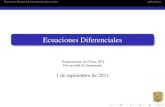 Ecuaciones Diferencialesfisica.ugto.mx/~vaquera/files/clase1.pdf · ds ds = Z t t 0 a(s)ds (13) Ecuaciones diferenciales lineales de primer orden Aplicaciones por lo tanto ln ...