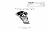 Instrucciones de uso del Anemómetro PCE-VA 20 · anemómetro de rueda helicoidal PCE-VA 20 puede medir tanto flujos volumétricos de aire, como velocidades de flujo, temperatura