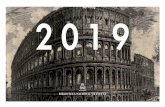 Calendario Piranesi 2019 · BNE Invent/19063 (v. 1) y BNE Invent/19064 (v. 2). Portada Colosseo x Presentación Campidoglio x Enero Foro di Nerva xFebrero Ponte Salario xMarzo Piazza