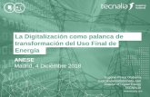 La Digitalización como palanca de transformación del Uso ... · Potencial y barreras de la Digitalización en el Uso Final de la Energía Digital S-Curve 13 • Buildings: ^Digitalization