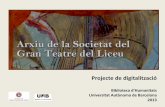 Projecte de digitalització - UAB Barcelona · Matèries: Arqueologia Arquitectura Art (general) Arts decoratives Col·leccionisme Dibuix Escenografia Escultura Gravat Indumentària
