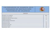 CALENDARIOS DE GUARDIA 2019 JUZGADOS DE INSTRUCCIÓN ... SUPERIORES DE... · DECANATO DE VALENCIA CALENDARIO GUARDIAS JUZGADOS DE INSTRUCCIÓN - PRIMER SEMESTRE 2019 ENERO FEBRERO