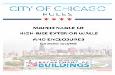 Cover MAINTENANCE OF EXTERIOR WALLS - Chicago€¦ · EXTERIOR WALLS AND ENCLOSURES RULE 1. DEFINITIONS Rule 1.1 As used in these rules, unless the context clearly indicates otherwise: