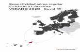 Conectividad aérea regular y chárter a Lanzarote VERANO ... · CONECTIVIDAD AREA REGULAR Y CHRTER A LANZAROTE C o b7 J TurismoLanzarote Vuelos direc. semanales Verano 2020 Vuelos