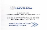 H. Ayuntamiento de Navojoa€¦ · estipulado en artículo 70 de la ley de gobierno y administración municipal, en relación a la presentación de Informes Trimestrales ante el Cabildo,