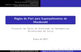Reglas de Pieri para Superpolinomios de Macdonaldinst-mat.utalca.cl/html/images/new/ProyectoCamilo.pdf · Objetivos y Avances: Reglas de Pieri en el superespacio Polinomios de Macdonald
