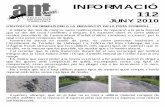 INFORMACIÓ 112antlaformiga.org/publicacions/pdfs/fulls/i112-juny-2010.pdf · Common Redstar Colirrojo Real Fotografies del mes d´abril: Cotxa cua-roja Polls de Merla en un niu.