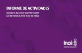 INFORME DE ACTIVIDADESinicio.inai.org.mx/nuevo/InformeActividadesSAI_01062020.pdf · 2020-06-04 · Informe de Actividades Actividades adicionales asociadas a la MIR DGGAT Actividad