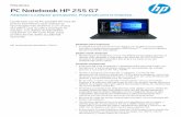 PC Notebook HP 255 G7...Audio Altavoces estéreo dobles Tecnologías inalámbricas Combo Realtek 802.11ac (1 x 1) Wi-Fi® y Bluetooth® 4.2 (Compatible con dispositivos con cer tificación