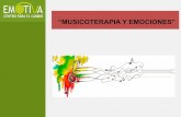 “MUSICOTERAPIA Y EMOCIONES”€¦ · y#favorecer#laconexión#con#el#aquí#y#el#ahora.# LAIMPORTANCIADE!LA MÚSICA!! FUNCIONES!Y!OBJETIVOS!DEL! PROGRAMA! • Expresar y comunicar