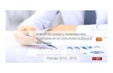Análisis de quejas y reclamaciones registradas en la ... … · Análisis de quejas y reclamaciones registradas en la Comunidad autónoma Valenciana Periodo 2013 - 2015