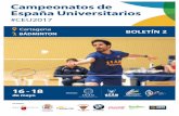 boletin 2 badminton ceu2017.docx copia - UCAM Murcia CF€¦ · CEU 2017 – Universidad Católica de Murcia Boletín 2 – Bádminton PABELLÓN MUNICIPAL CABEZO BEAZA Avda. Luxemburgo,