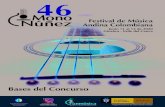 Bases del 46º Festival Mono Núñez€¦ · Departamento Contable Claudia Milena Conde C. Secretaria General anGéliCa Hernández rivera ... Risaralda, Santander, Tolima y Valle