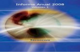 Informe Anual 2008 - Volumen 1 - TECNOCOM · 2012-06-01 · EvolucióndelosnegociosdeTecnocom Traselfuertedesarrollocorporativo realizadoenelaño2006,Tecnocom concentrósusesfuerzosduranteel