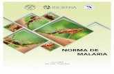 NORMA DE MALARIA - Binasss · NORMA DE MALARIA Junio 2016 San José, Costa Rica . REVISIÓN FINAL Equipo Técnico Nacional Ministerio de Salud Caja Costarricense del Seguro Social