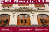 El Garric 118 · 2017-01-23 · El Garric 3 N 118 octre 2013 En portada La qualitat artística dels espectacles segueix centrant la programació del Teatre de la Garriga, que aquest
