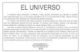 EL UNIVERSO · 2019-11-01 · EL UNIVERSO El presente mapa conceptual, va dirigido a todos aquellos interesados que estudian el español como segunda lengua (L2) o como lengua extranjera