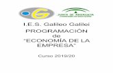 I.E.S. Galileo Galilei PROGRAMACIÓN deiesgalileocordoba.es/wp-content/uploads/2015/11/eco2bac... · 2019-10-31 · Ud1. La empresa. Ud2. Clases y formas de empresas. Ud3. Entorno