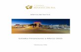 Estados Financieros a Marzo 2015 - Casino Marina del Sol · 2. Estados financieros Individuales al 31 de marzo de 2015 y 2014, 31 de diciembre de 2014 CONTENIDO Estado de situación