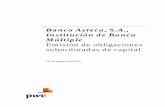 Banco Azteca, S.A., Institución de Banca Múltiple ... 6.- Estudio de Preci… · cierta emisión de obligaciones subordinadas durante el ejercicio fiscal de 2019 (“transacción