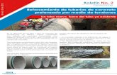 Un tubo nuevo, fuera del tubo ya existente · tubería de concreto pretensado contienen espiras rotas, se pueden reforzar sólo las zonas dañadas o efectuar un reforzamiento completo