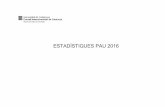 Estadístiques PAU 2016 - XTEC · 3. Mapa resultats PAU setembre 2016 de Catalunya per demarcacions 4. Resultats globals segons el nombre de matèries d’examen per gènere PAU 2016