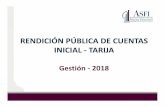 RENDICIÓN PÚBLICA DE CUENTAS INICIAL - TARIJA · AUDIENCIA FINAL AUDIENCIA INICIAL PLANIFICACIÓN PARTICIPATIVA POA. RENDICIÓN PÚBLICA DE CUENTAS CON PRESENCIA DE ASFI A NIVEL