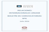 RELACIONES INTERNACIONALES UNSAM BOLETÍN DE … · 7 PROGRAMA DE COOPERACION BILATERAL - NIVEL I (PCB-I) CONVOCATORIA 2016: CONICET – BAYLAT EJECUCIÓN 2017-2018 1. Objetivo: El