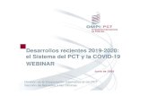 Desarrollos recientes 2019-2020: el Sistema del PCT y la ... · El Sistema Internacional de Patentes PCT COVID-ES-2 22.06.2020 Programa Estadísticas del PCT – 2019 Herramientas