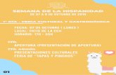 17h 40min PRESENTACIONES CULTURALES FERIA DE “TAPAS Y …€¦ · semana de la hispanidad de 07 a 9 de octubre de 2019 1° dÍa - feria cultural y gastronÓmica fecha: 07 de octubre