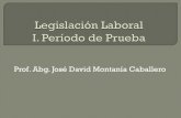 Prof. Abg. José David Montanía Caballero³n Laboral Clase II.pdf · misma clase de trabajo, no regirá el período de prueba. Art. 60. Durante el período de prueba, cualquiera