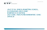 ACTA REUNIÓN DEL CONSEJO DE DIRECCIÓN 22 DE NOVIEMBRE DE · ACTA| 02 1. Introducción La reunión del Consejo de Dirección de la ETF se celebra en Turín, el 22 de noviembre de