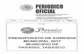 PRESUPUESTO DE EGRESOS MUNICIPAL 2017. MUNICIPIO DE ...periodicos.tabasco.gob.mx/media/periodicos/7761_F.pdf · municipio de.paraiso, tabasco por programa y proyecto ... '·concepto··•.•.···
