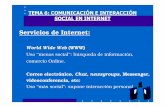 Servicios de Internet...2009/06/08  · Servicios de Internet: World Wide Web (WWW) Uso “menos social ”: búsqueda de información, comercio Online. Correo electrónico, Chat,