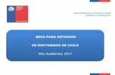 BECA PARA ESTUDIOS DE DOCTORADO EN CHILE...El 46% de los seleccionados chilenos continúa estudios de doctorado en la misma universidad de pregrado. 77 121 66 33 31 32 21 15 10 13