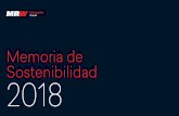 Memoria de Sostenibilidad 2018 · 2020-07-03 · Sostenibilidad Año 2018 Política de sostenibilidad Promover los siguientes compromisos ambientales en la organización para un uso