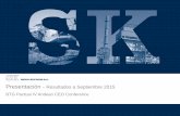 Asesores Financieros Presentación · Asesores Financieros Presentación - Resultados a Septiembre 2015 BTG Pactual IV Andean CEO Conference