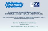 Programas de mobilidade estudantil ERASMUS 2020/21 (GRAO e …€¦ · Programas de mobilidade estudantil ERASMUS 2020/21 (GRAO e MASTER+60) Esta presentación non é vinculante,