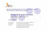 Presentacion Memoria 12-4--11. SECCIÓ DE MENOPAUSA DE LA ... · saludable més enllà del climateri”. Lleida. 5 de febrero de 2010 XXVII Symposium Internacional Ginecología General