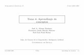 Tema 4: Aprendizaje de conceptos - Universidad de Sevilla · Tema 4: Aprendizaje de conceptos Jos´e A. Alonso Jim´enez Francisco Jesus´ Mart´ın Mateos Jos´e Luis Ruiz Reina
